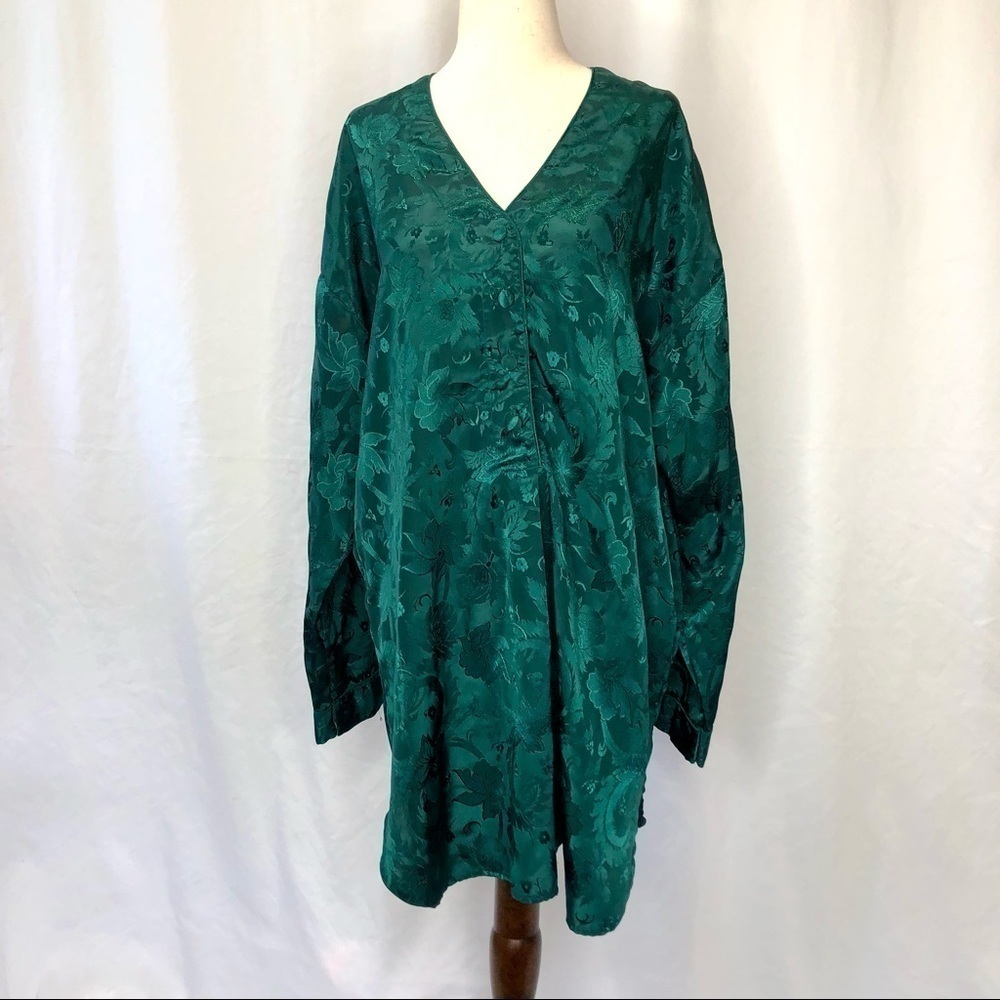 Victoriaโs Secret gold label green nightie damask